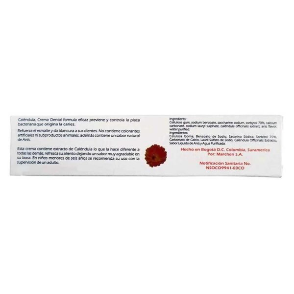 Crema Dental De Calendula Dientes Blancos - Encías Sanas