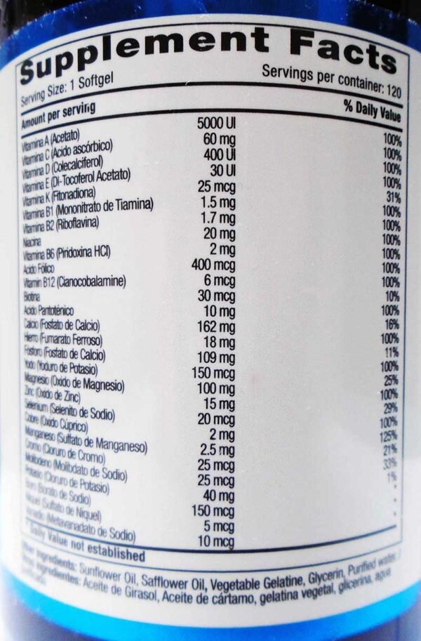 Mitrum Vit 120 Caps Multivitaminas y Minerales