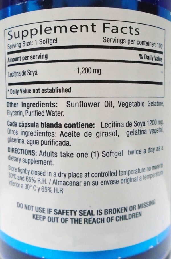 Lecitina 1200mg 100 Capsulas