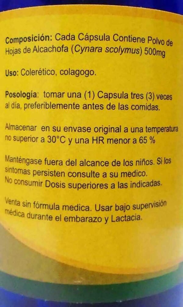 Alcachofa 500 Mg 75 Capsulas