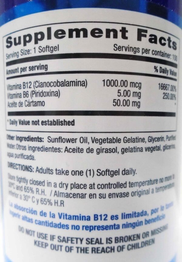 Vitamina B12 Plus Vitamina B6 100 Capsulas Millenium Vitamina B12 Plus Vitamina B6 100 Capsulas Millenium