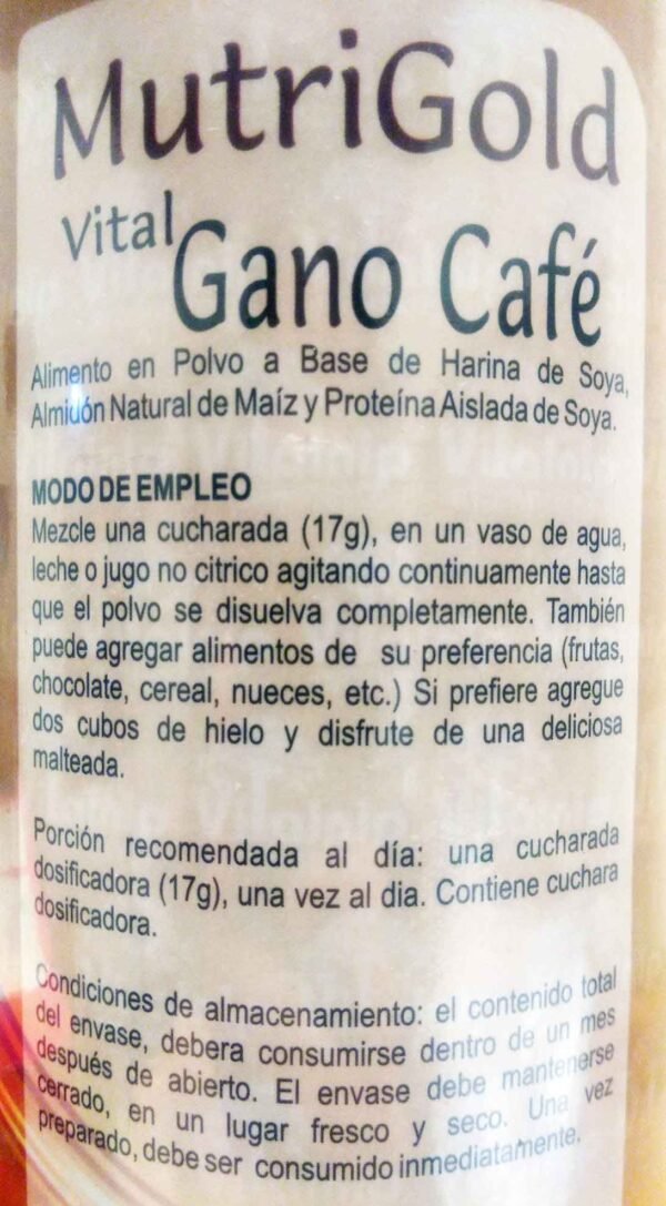 MutriGold Vital Gano Café Ganoderma Lucidum 800 Gramos