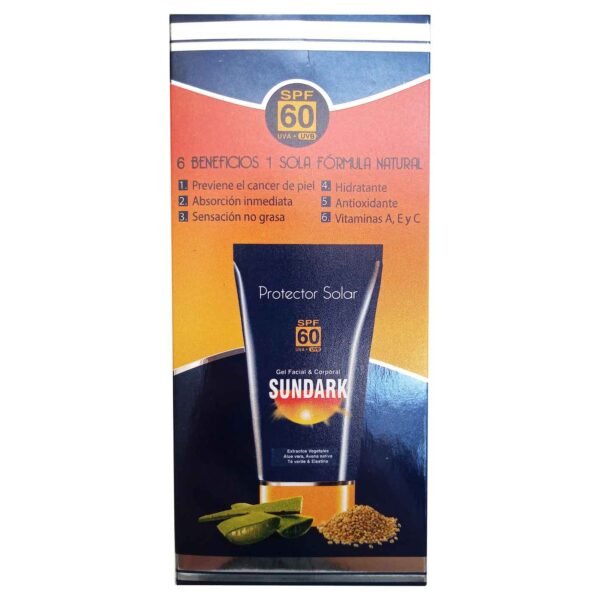 Protector Solar Sundark Spf 60 Gel Frasco 60  Gramos