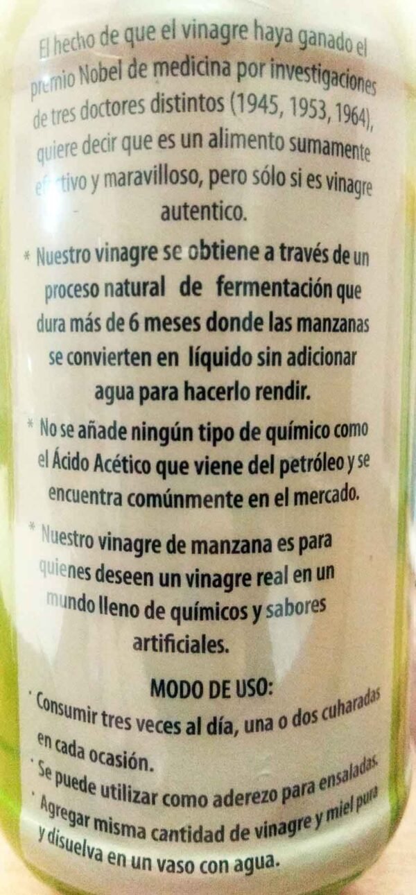 Vinagre Manzana Puro Orgánico 500 Ml