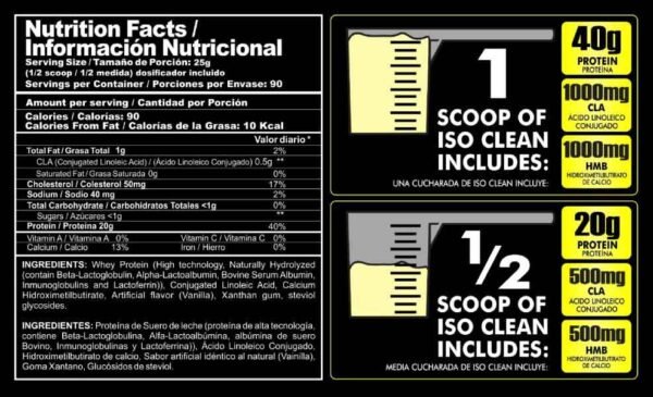 Iso Clean Whey Protein Isolate 2/5 Lb