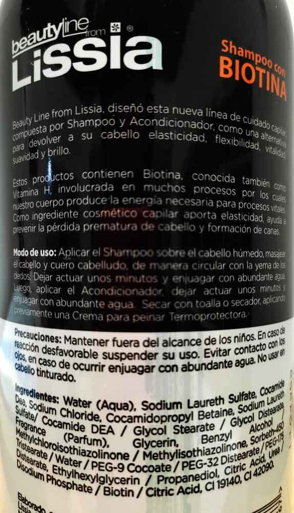 Shampoo Biotina Humecta y Fortalece Lissia 950 ml